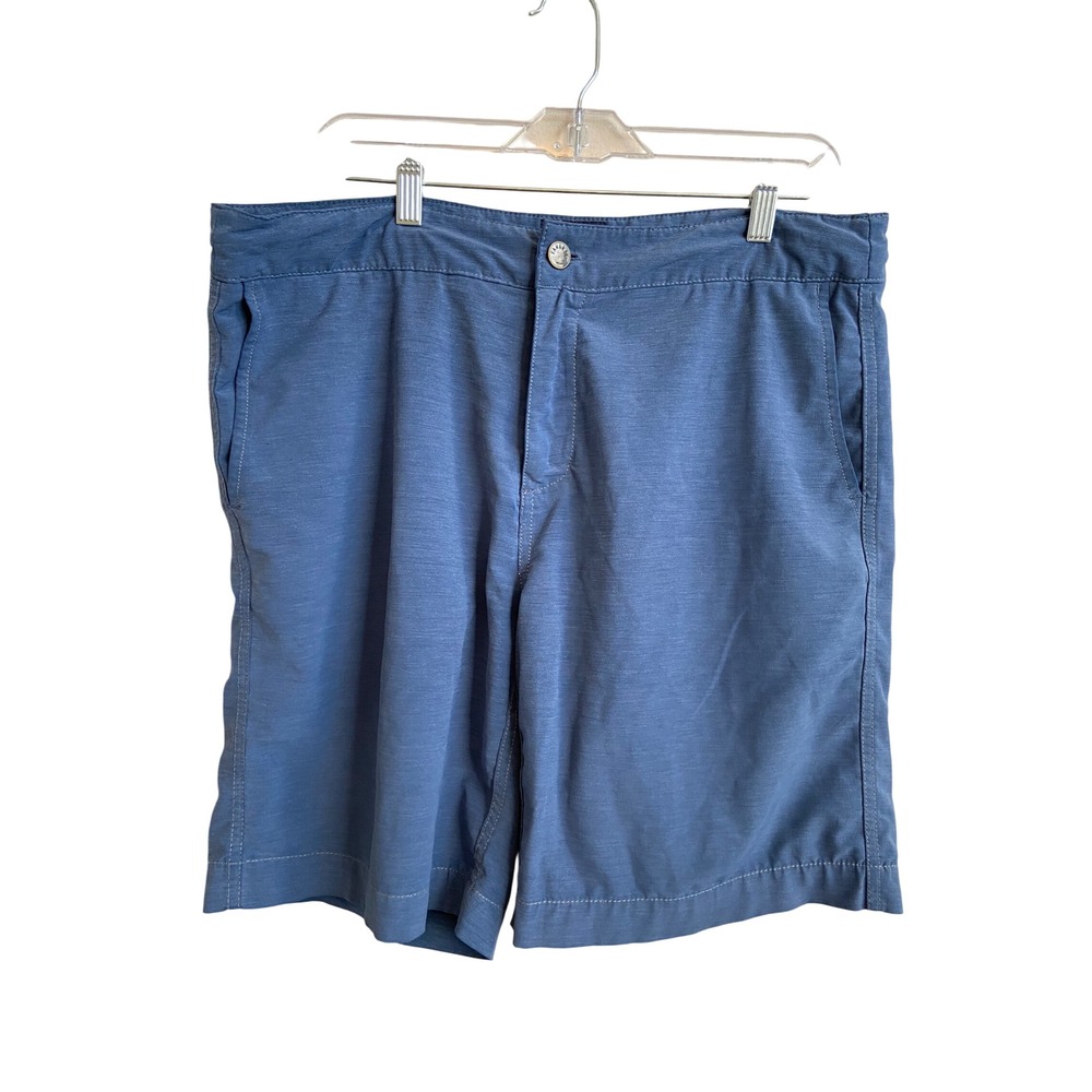 Faherty All Day Shorts Mens 34 Blue Heathered Hybrid Stretch Quick Dry 0419